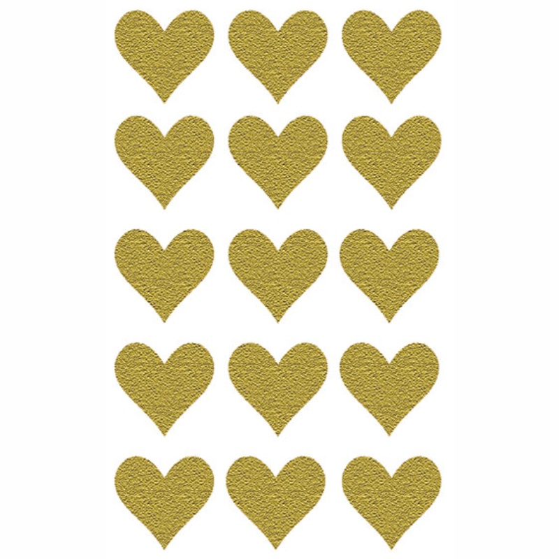 ΑΥΤΟΚΟΛΛΗΤΑ BSB GLITTER ΑΠΛΑ GOLD HEARTS (1 φύλλο)