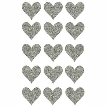 ΑΥΤΟΚΟΛΛΗΤΑ BSB GLITTER ΑΠΛΑ SILVER HEARTS (1 φύλλο)