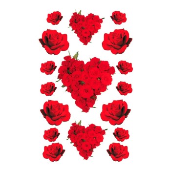 ΑΥΤΟΚΟΛΛΗΤΑ BSB ΑΠΛΑ ROSES HEART (3 φύλλα)