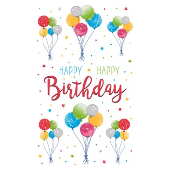 ΑΥΤΟΚΟΛΛΗΤΑ BSB ΑΠΛΑ BALOONS HAPPY BIRTHDAY(3 φύλλα)