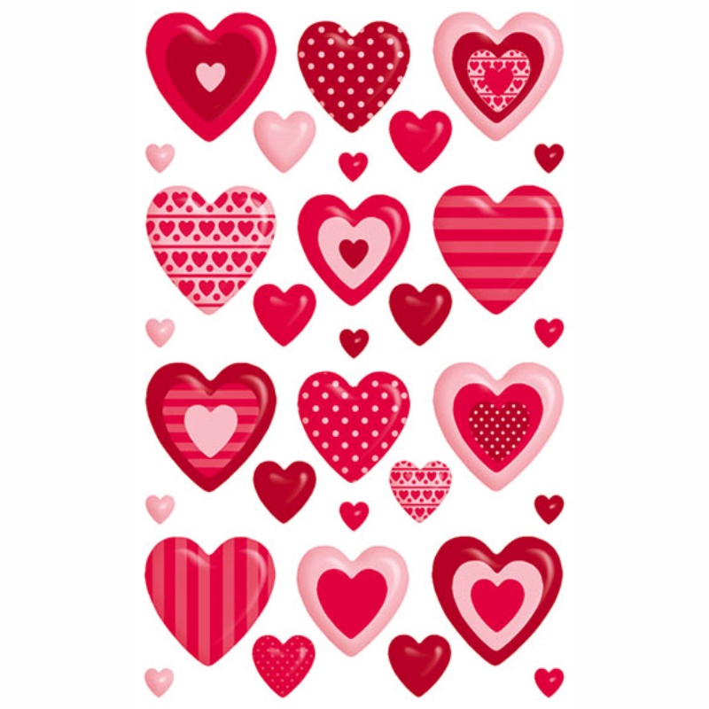 ΑΥΤΟΚΟΛΛΗΤΑ BSB ΑΠΛΑ COLOURED HEARTS (3 φύλλα)