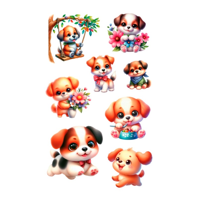 ΑΥΤΟΚΟΛΛΗΤΑ BSB GLITTER ΑΠΛΑ DOGS (1φυλλο)