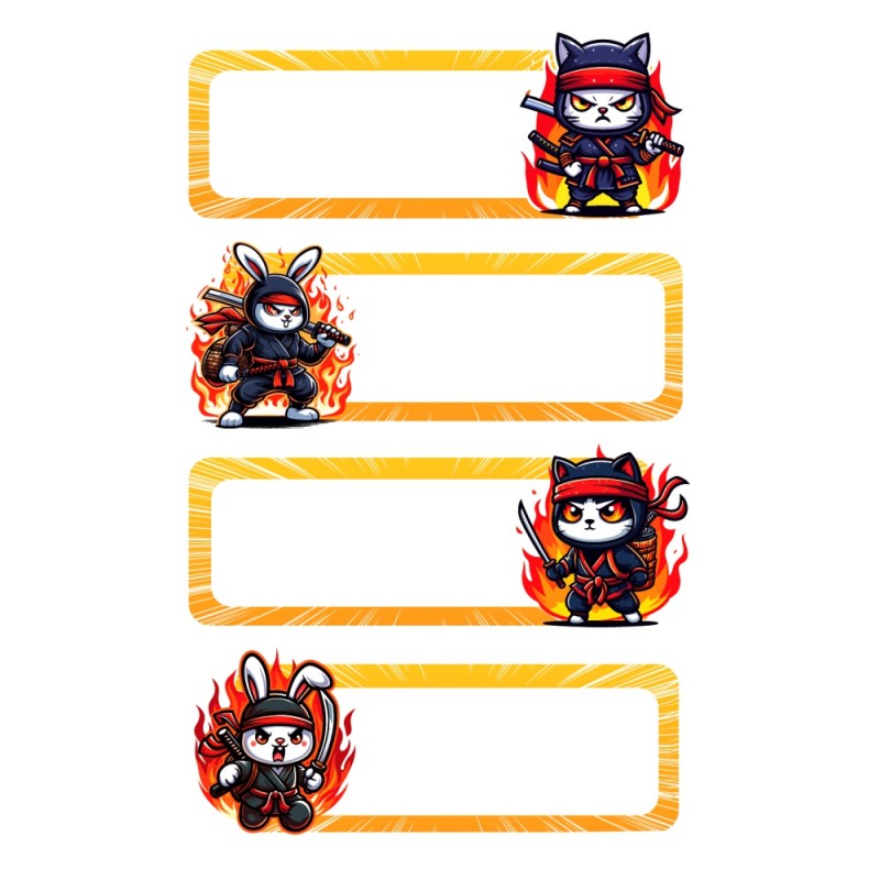 ΕΤΙΚΕΤΕΣ ΣΧΟΛΙΚΕΣ BSB ΑΠΛΕΣ NINJA (3 φυλλα)