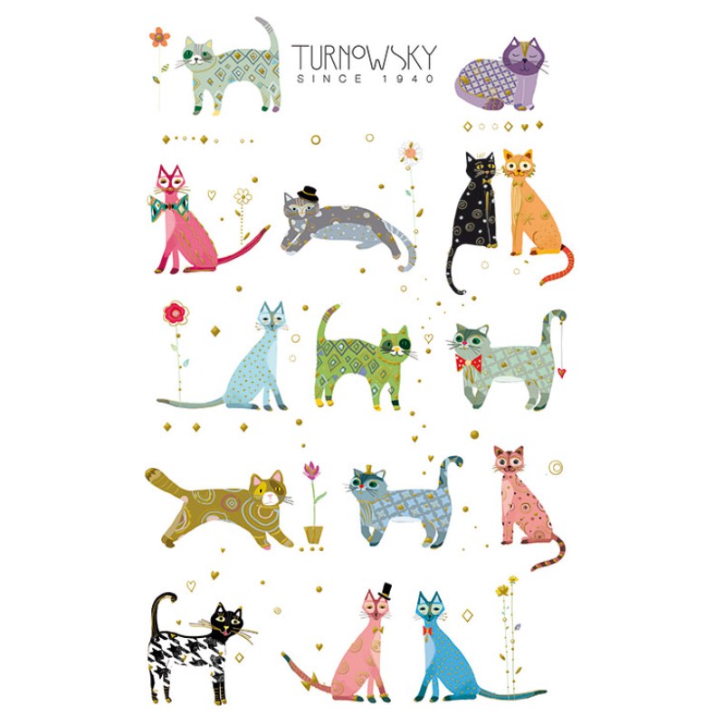 ΑΥΤΟΚΟΛΛΗΤΑ BSB METALIC ΑΠΛΑ TURNOWSKY CATS (1 φύλλο)