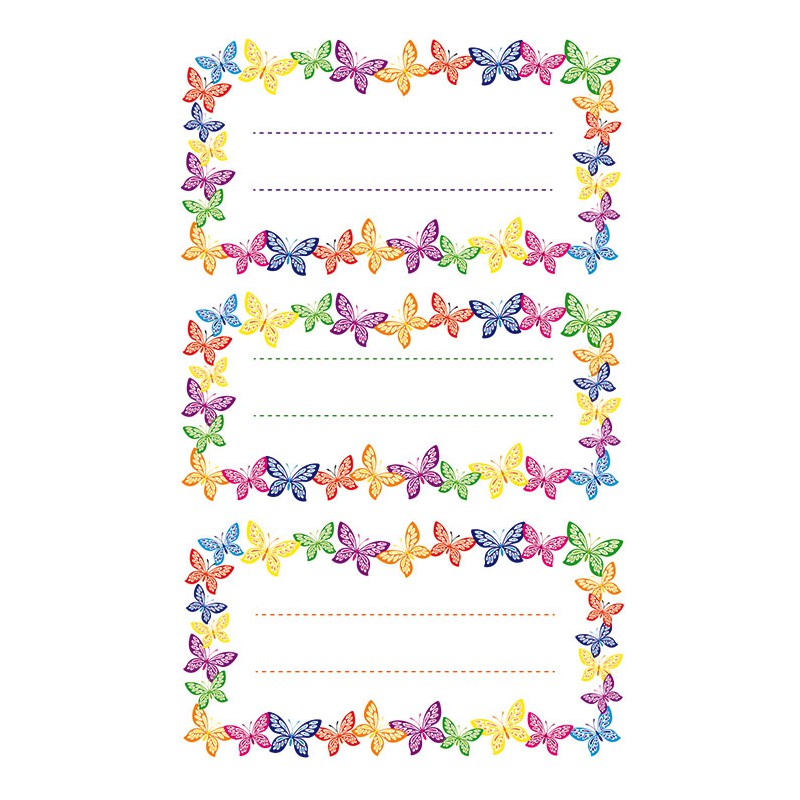 ΕΤΙΚΕΤΕΣ ΣΧΟΛΙΚΕΣ BSB ΑΠΛΕΣ BUTTERFLY (3 φύλλα)