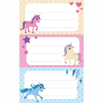 ΕΤΙΚΕΤΕΣ ΣΧΟΛΙΚΕΣ BSB ΑΠΛΕΣ UNICORN (3 φύλλα)