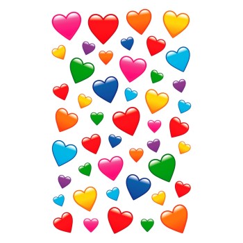 ΑΥΤΟΚΟΛΛΗΤΑ BSB ΑΠΛΑ COLORED HEARTS (3 φύλλα)
