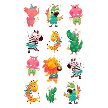 ΑΥΤΟΚΟΛΛΗΤΑ BSB ΑΠΛΑ ANIMALS (3φυλλα)