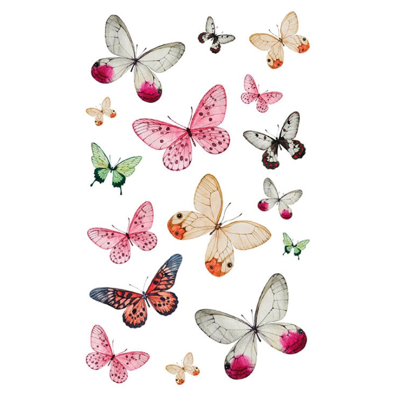 ΑΥΤΟΚΟΛΛΗΤΑ BSB ΑΠΛΑ BUTTERFLIES (3 φύλλα)