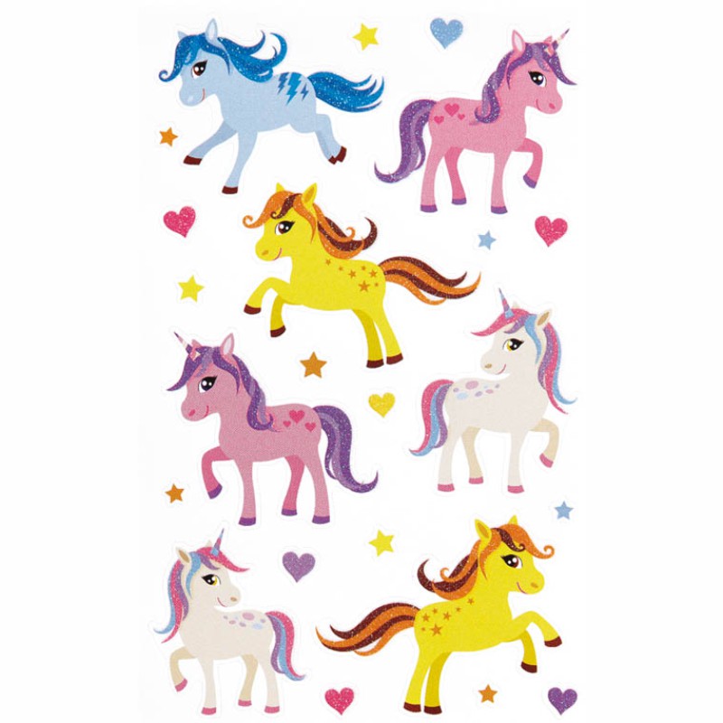 ΑΥΤΟΚΟΛΛΗΤΑ BSB GLITTER ΑΠΛΑ PONY (1 φύλλο)