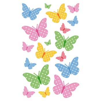 ΑΥΤΟΚΟΛΛΗΤΑ BSB ΑΠΛΑ BUTTERFLIES PASTEL(3 φύλλα)