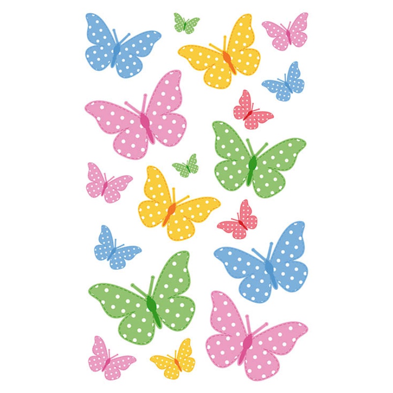 ΑΥΤΟΚΟΛΛΗΤΑ BSB ΑΠΛΑ BUTTERFLIES PASTEL(3 φύλλα)