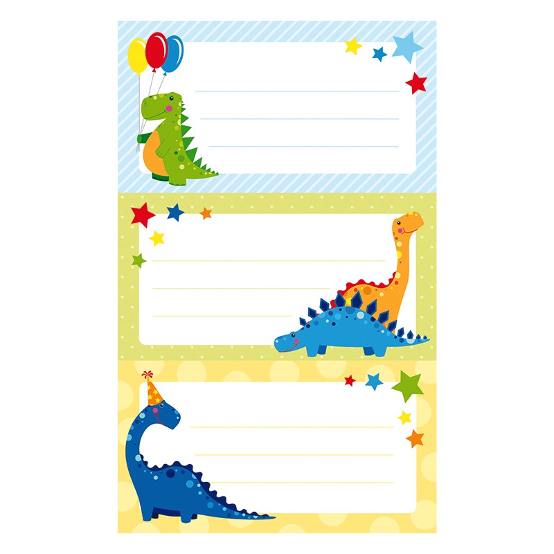 ΕΤΙΚΕΤΕΣ ΣΧΟΛΙΚΕΣ BSB ΑΠΛΕΣ DINOSAUR (3 φύλλα)