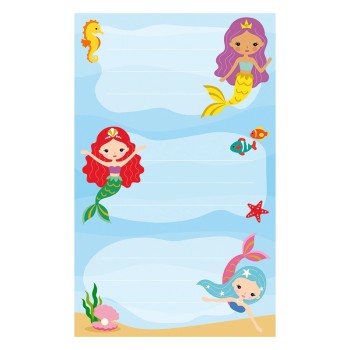 ΕΤΙΚΕΤΕΣ ΣΧΟΛΙΚΕΣ BSB ΑΠΛΕΣ MERMAID (3 φύλλα)