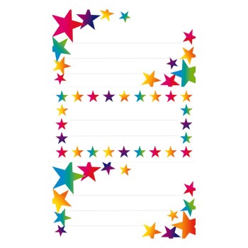 ΕΤΙΚΕΤΕΣ ΣΧΟΛΙΚΕΣ BSB ΑΠΛΕΣ COLORFUL STARS (3 φύλλα)