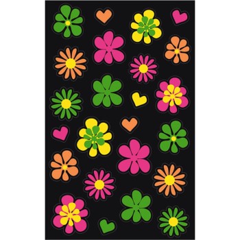 ΑΥΤΟΚΟΛΛΗΤΑ BSB NEON ΑΠΛΑ FLOWERS (1 φύλλο)