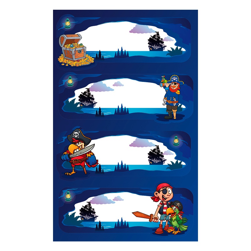 ΕΤΙΚΕΤΕΣ ΣΧΟΛΙΚΕΣ BSB ΑΠΛΕΣ PIRATES (3 φύλλα)