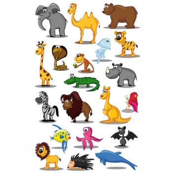 ΑΥΤΟΚΟΛΛΗΤΑ BSB ΑΠΛΑ WILD ANIMALS (3 φύλλα)