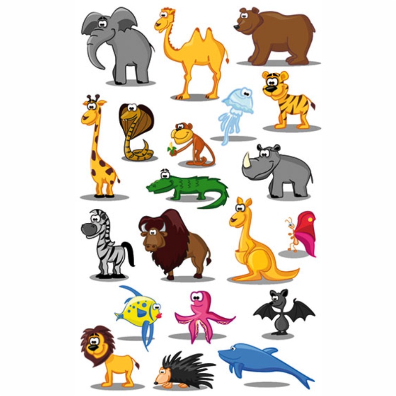 ΑΥΤΟΚΟΛΛΗΤΑ BSB ΑΠΛΑ WILD ANIMALS (3 φύλλα)
