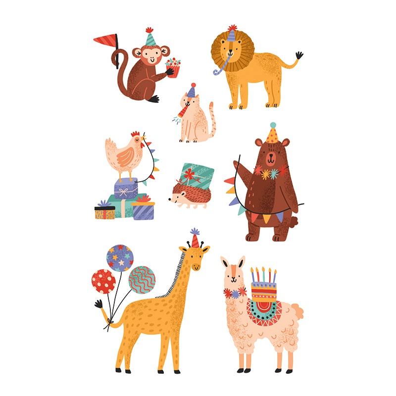 ΑΥΤΟΚΟΛΛΗΤΑ BSB ΑΠΛΑ FUNNY ANIMALS (3 φύλλα)