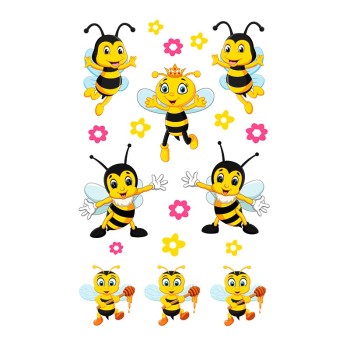 ΑΥΤΟΚΟΛΛΗΤΑ BSB GLITTER ΑΠΛΑ BEES (1 φύλλο)