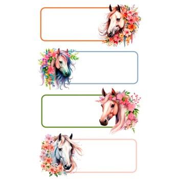 ΕΤΙΚΕΤΕΣ ΣΧΟΛΙΚΕΣ BSB ΑΠΛΕΣ HORSES (3 φύλλα)