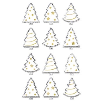 ΑΥΤΟΚΟΛΛΗΤΑ BSB CREATIVE CHRISTMAS 3D GLITTER TREES (1 φύλλο)