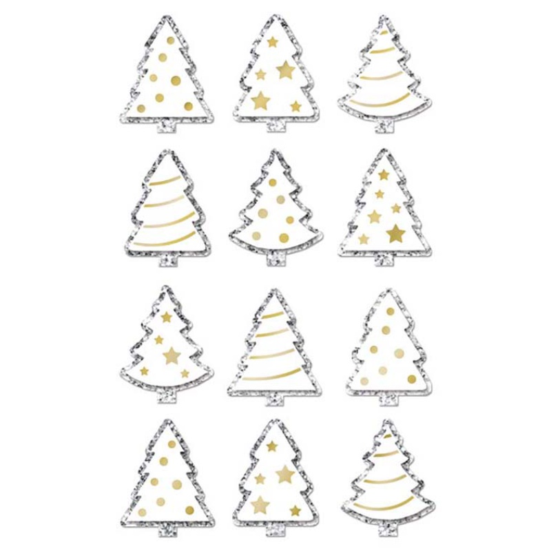 ΑΥΤΟΚΟΛΛΗΤΑ BSB CREATIVE CHRISTMAS 3D GLITTER TREES (1 φύλλο)