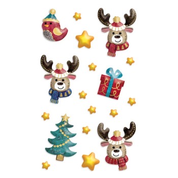 ΑΥΤΟΚΟΛΛΗΤΑ BSB CREATIVE CHRISTMAS FUNNY ELK HEADS (1 φύλλο)