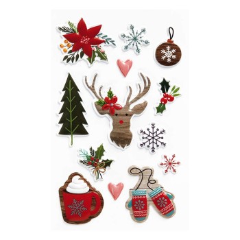 ΑΥΤΟΚΟΛΛΗΤΑ BSB CREATIVE CHRISTMAS 3D ΣΧΕΔΙΑ (1 φύλλο)
