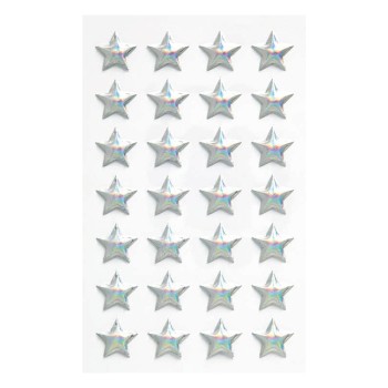 ΑΥΤΟΚΟΛΛΗΤΑ BSB CREATIVE CHRISTMAS 3D STARS SILVER (1 φύλλο)