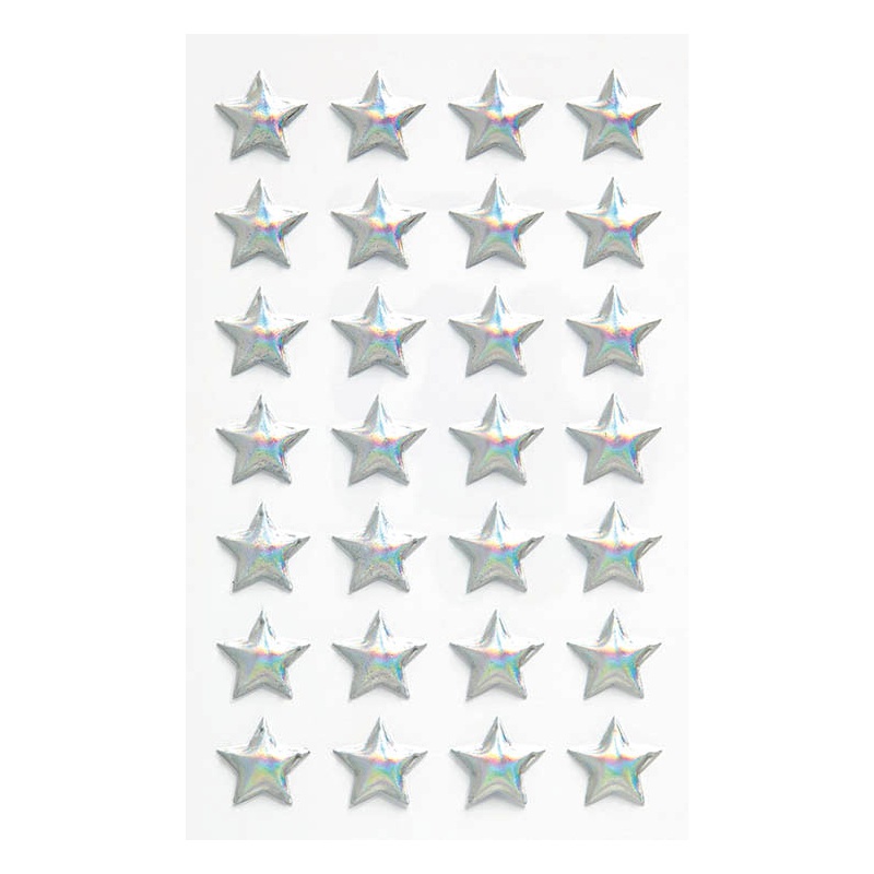 ΑΥΤΟΚΟΛΛΗΤΑ BSB CREATIVE CHRISTMAS 3D STARS SILVER (1 φύλλο)