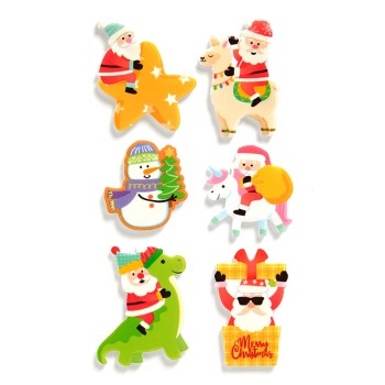 ΑΥΤΟΚΟΛΛΗΤΑ BSB CREATIVE CHRISTMAS GLOW IN THE DARK SANTA ANIMAL (1 φύλλο)