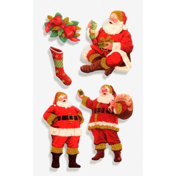 ΑΥΤΟΚΟΛΛΗΤΑ BSB CREATIVE CHRISTMAS GLITTER SANTA CLAUS (1 φύλλο)
