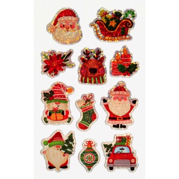 ΑΥΤΟΚΟΛΛΗΤΑ BSB CREATIVE CHRISTMAS METAL.HOLOGRAPHIC SANTA  (1 φύλλο)