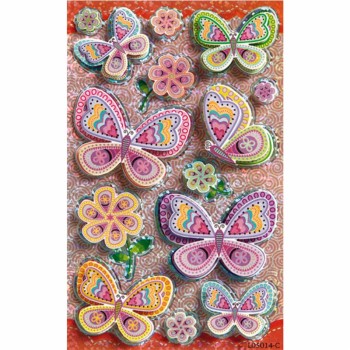 ΑΥΤΟΚΟΛΛΗΤΑ BSB GLITTER 3D BUTTERFLIES (1 φύλλο)