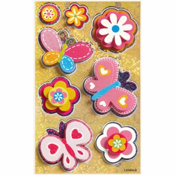 ΑΥΤΟΚΟΛΛΗΤΑ BSB GLITTER 3D FLOWERS & BUTTERFLIES (1 φύλλο)
