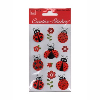 ΑΥΤΟΚΟΛΛΗΤΑ BSB CREATIVE 3D MOOVING EYES LADYBUGS (1 φύλλο)