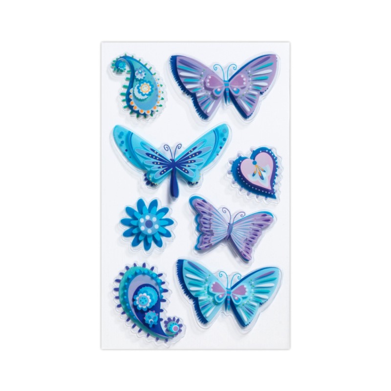 ΑΥΤΟΚΟΛΛΗΤΑ BSB CREATIVE BLUE BUTTERFLIES (1 φύλλο)