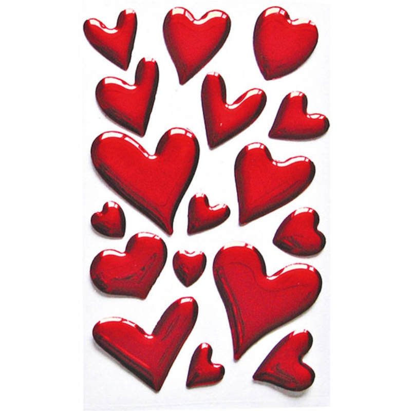 ΑΥΤΟΚΟΛΛΗΤΑ BSB METALIC 3D RED HEARTS (1 φύλλο)