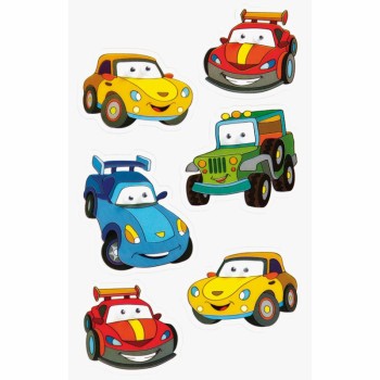 ΑΥΤΟΚΟΛΛΗΤΑ BSB CREATIVE 3D MOOVING EYES CARS (1 φύλλο)