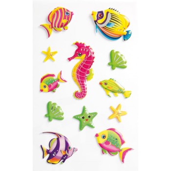 ΑΥΤΟΚΟΛΛΗΤΑ BSB METALIC 3D COLORFUL FISH (1 φύλλο)