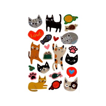 ΑΥΤΟΚΟΛΛΗΤΑ BSB CEATIVE 3D CATS (1 φύλλο)