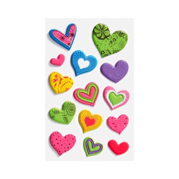 ΑΥΤΟΚΟΛΛΗΤΑ BSB CEATIVE 3D HEARTS (1 φύλλο)