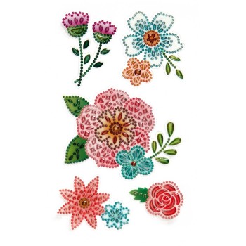 ΑΥΤΟΚΟΛΛΗΤΑ BSB CRYSTAL FLOWERS (1 φύλλο)