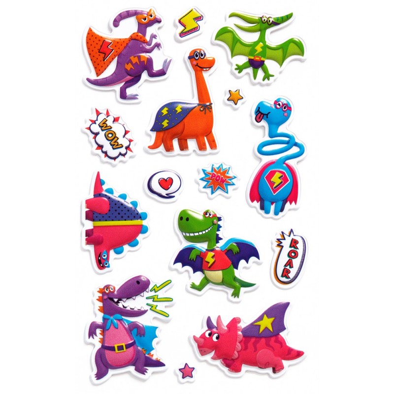 ΑΥΤΟΚΟΛΛΗΤΑ BSB CREATIVE PUFFY DINO (1φυλλο)