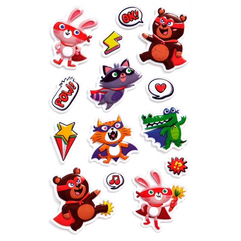 ΑΥΤΟΚΟΛΛΗΤΑ BSB CREATIVE PUFFY ANIMALS (1φυλλο)