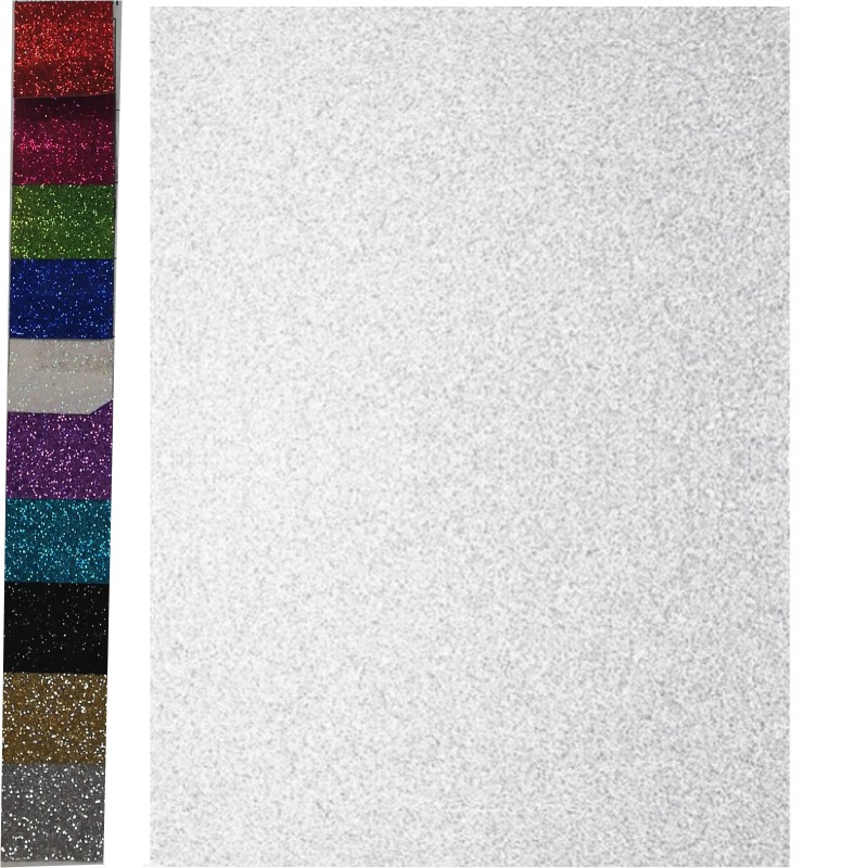 ΧΑΡΤΟΝΙΑ GLITTER COLORFIX 50χ70 WHITE 250γρ.