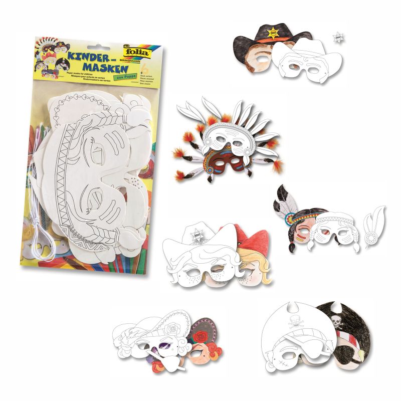 ΜΑΣΚΕΣ FOLIA ΧΑΡΤΙΝΕΣ KINDER ΑΣΟΡΤΙ ΣΕΤ 6τεμ.