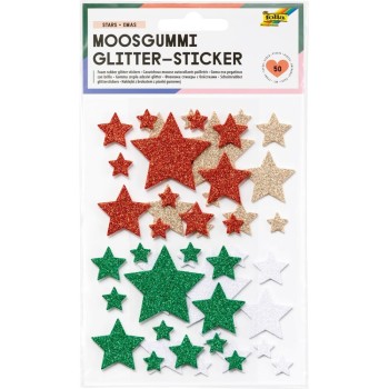 ΑΥΤΟΚΟΛΛΗΤΑ FOLLIA ΑΦΡΩΔΕΣ GLITTER ΑΣΤΕΡΙΑ 50τεμ.